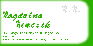 magdolna nemcsik business card